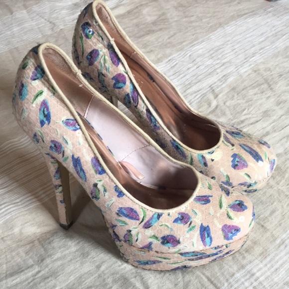 Nude clear Sequined platforms - Picture 2 of 4